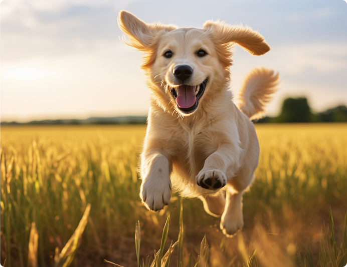 Gesunder Hund mit glänzendem Fell